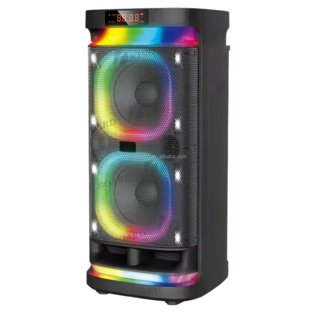 BTS-1990%20Siyah%20RGB%20Ledli%20Mikrofonlu%20Kumandalı%20Bluetooth%20Hoparlör%20Parti%20Speaker