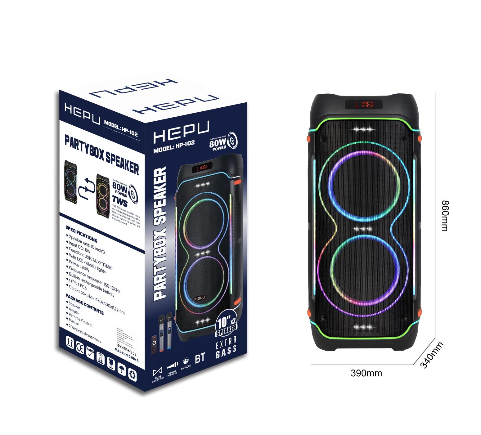 Hepu%20HP%20102%20Taşınabilir%20Şarjlı%20Bluetooth%20Hoparlör%202*10%20inc%20Subwoofer%20Ultra%20Bass%20Muhteşem%20Ses%20Detayları%20Rgb%20Efektif%20Aydınlatma%20Usb%20Aux%20Tf%20