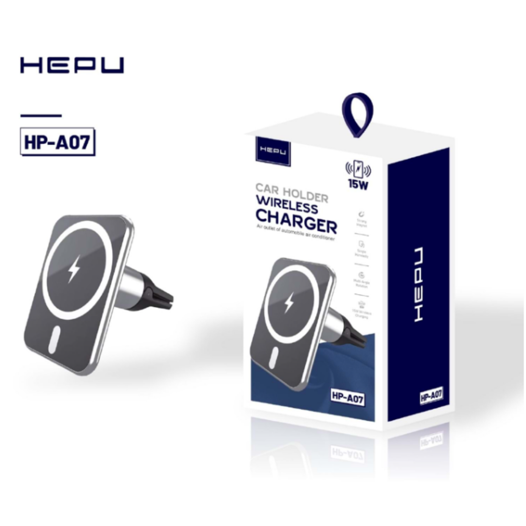 HEPU%20Hp-A07%20Magsafe%20Uyumlu%2015W%20Kablosuz%20Sarj%20Arac%20Ici%20Telefon%20Tutucu