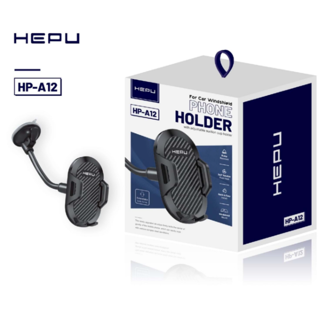 HEPU%20Hp%20A12%20Araç%20İçi%20Telefon%20Tutacağı%20Vantuzlu