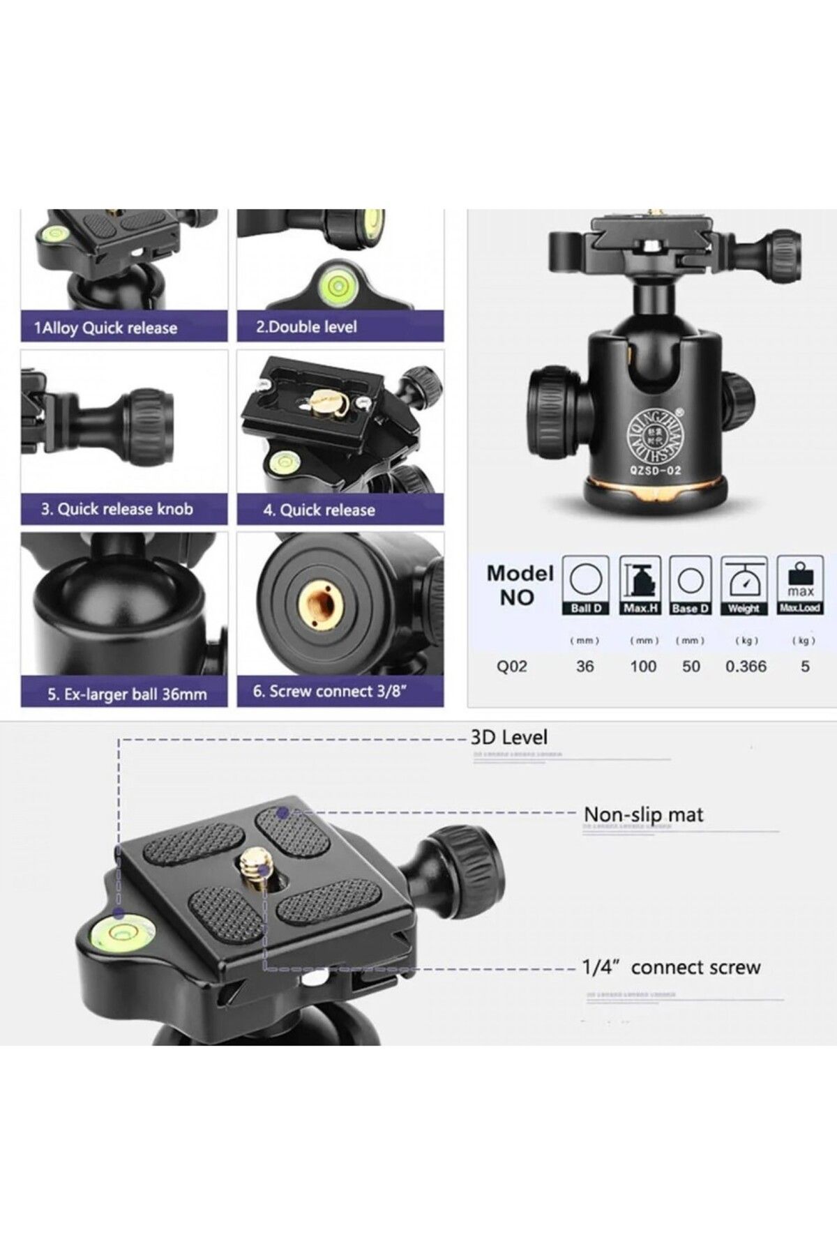 T07%20Profesyonel%20Tripod%20200%20cm%20Yatay%20Kullanım%20Fonksiyonlu%20Panoromik%20Kafa%20360%20Derece%20Dönebilir