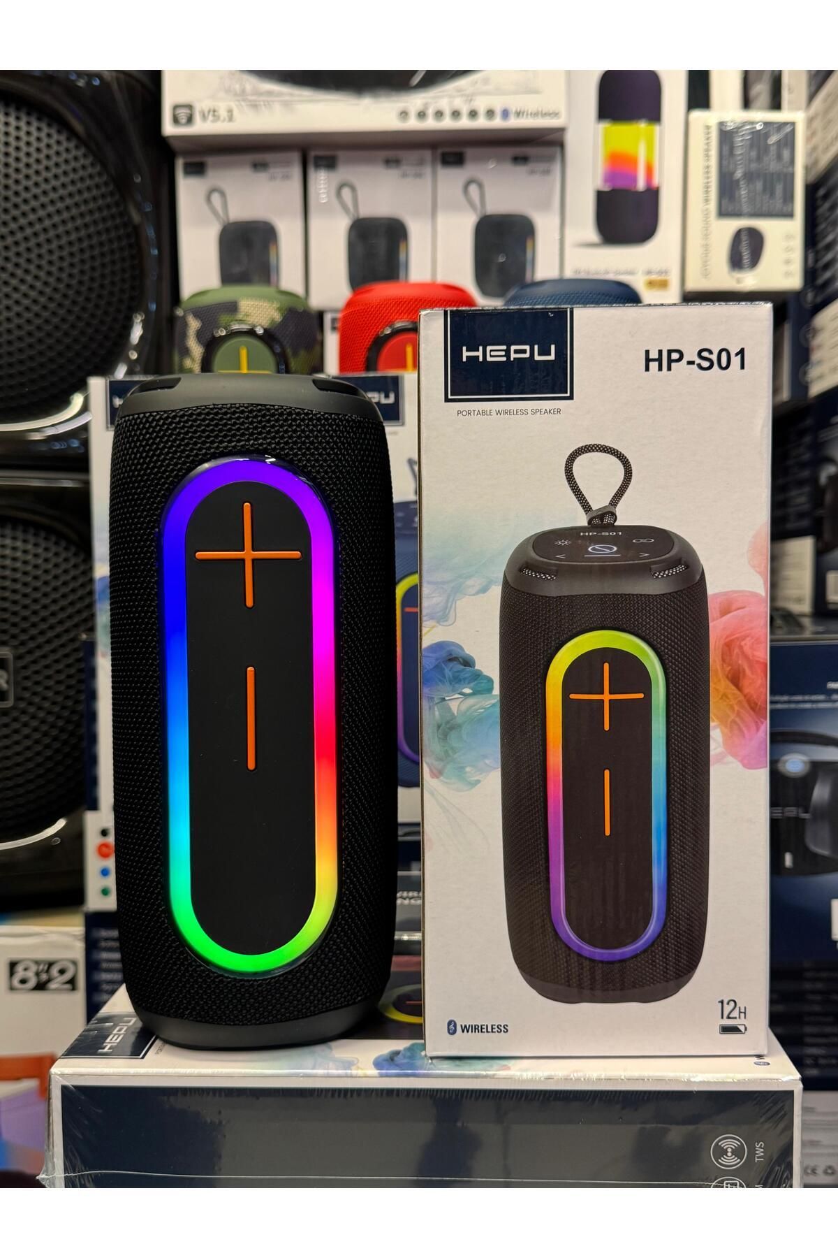 HP-S01%20Taşınabilir%20Şarjlı%20Bluetooth%20Hoparlör%20%203000%20Mah%20Rgb%20Aux.usb.tf%2020w%20Rms%20TWS%20Type-c%20Şarj