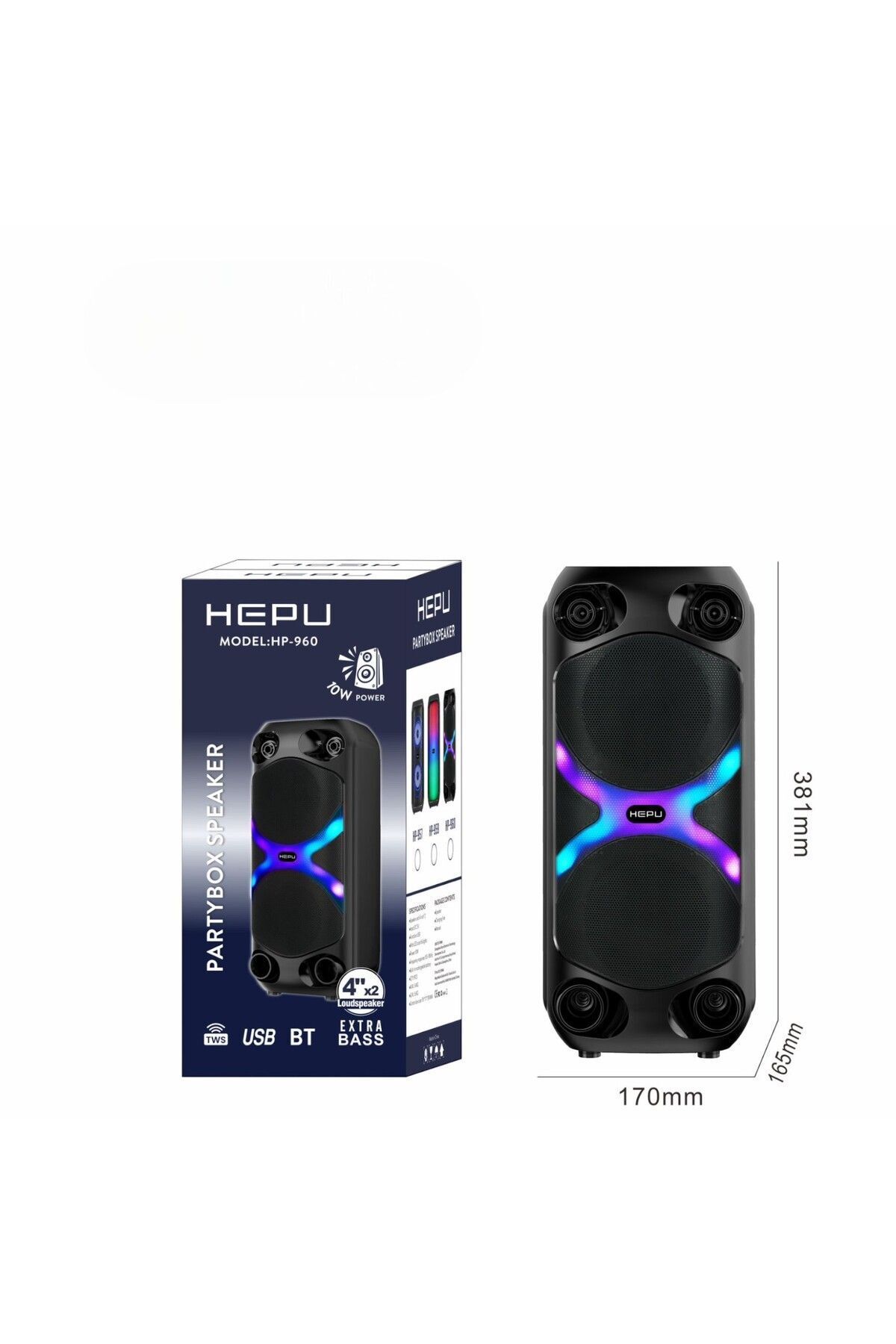 HP%20960%20Taşınabilir%20Şarjlı%20Rgb%20Led%20Bluetooth%20Hoparlör%204%20inc*2