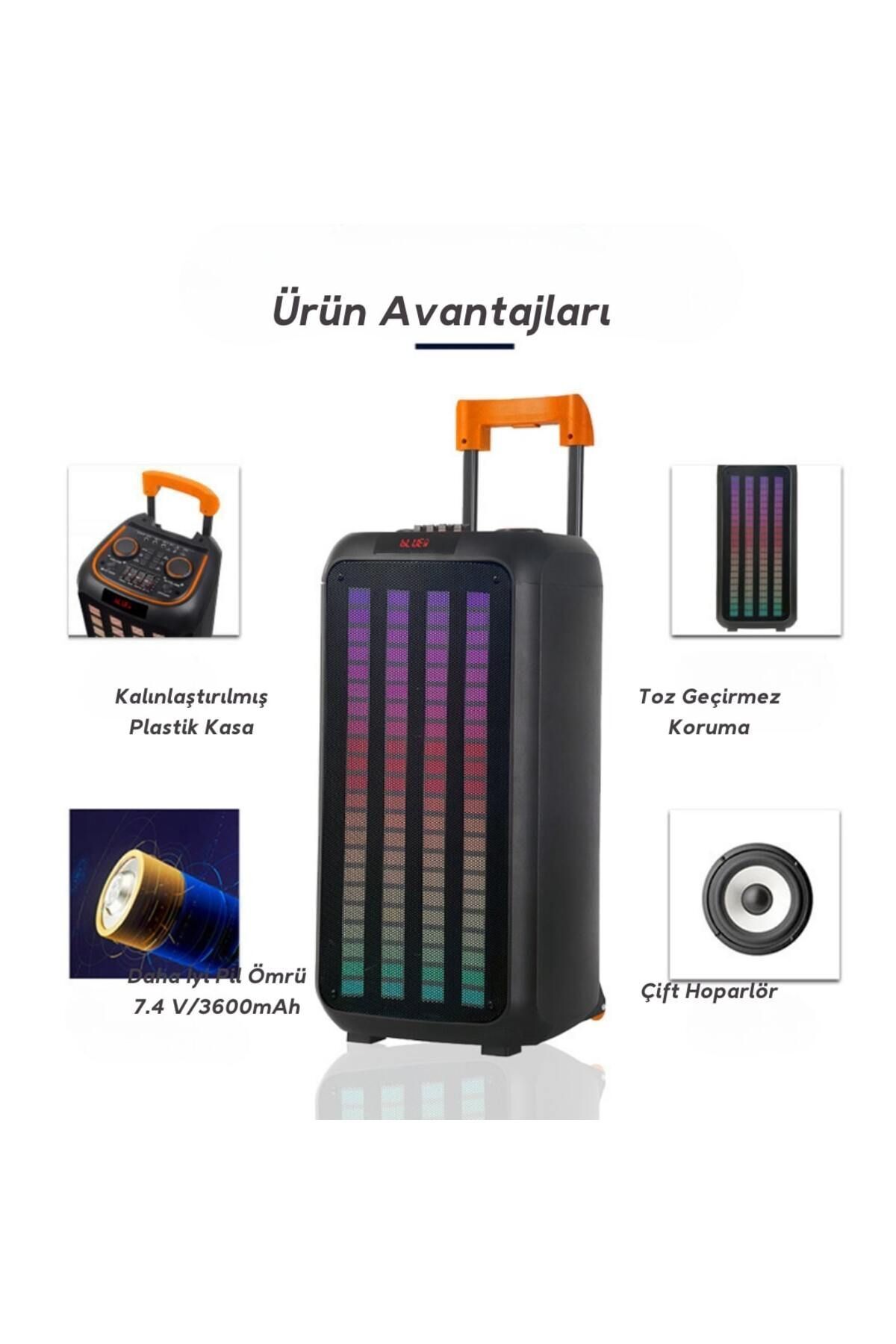 Boomboxtr%20Ndr-1098%20Şarjlı%20Taşınabilir%20Bluetooth%20Amfi%20Parti%20Hoparlörü%20Rgb%20Efekt%20Rms%2080%20w%202*8%20inc