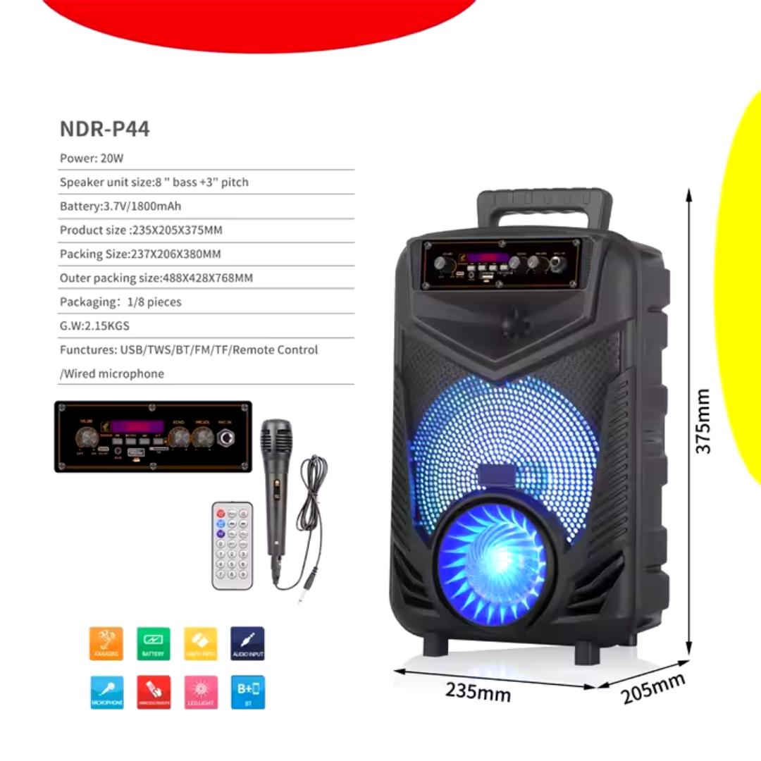 NDR-P44%20Mikrofonlu%20Kumandalı%20Rgb%20Ledli%20Taşınabilir%20Bluetooth%20Hoparlör%20Usb-Tf-Fm%20Radyo